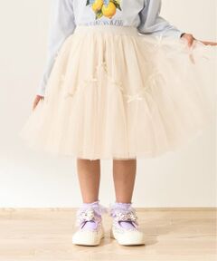 Lycee mine / リセマイン ミニ・ひざ丈スカート | なみなみ切り替えギャザーたっぷりチュールスカート【Lycee mine バレエシリーズ】