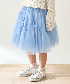 Lycee mine / リセマイン ミニ・ひざ丈スカート | なみなみ切り替えギャザーたっぷりチュールスカート【Lycee mine バレエシリーズ】