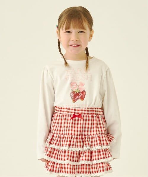 Lycee mine / リセマイン Tシャツ | 【速乾・UV・型崩れしない】アソートフルーツプリントパフAラインTシャツ【Lycee mineバレエシリーズ】（オフホワイト）