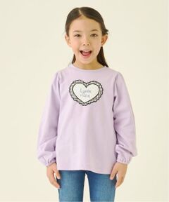 Lycee mine / リセマイン Tシャツ | 【速乾・UV・型崩れしない】ハートプリントふわっとパフスリーブTシャツ【Lycee mine バレエシリーズ】