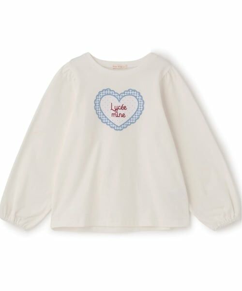 Lycee mine / リセマイン Tシャツ | 【速乾・UV・型崩れしない】ハートプリントふわっとパフスリーブTシャツ【Lycee mine バレエシリーズ】 | 詳細1