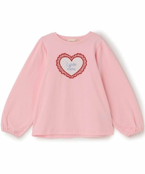 Lycee mine / リセマイン Tシャツ | 【速乾・UV・型崩れしない】ハートプリントふわっとパフスリーブTシャツ【Lycee mine バレエシリーズ】 | 詳細2
