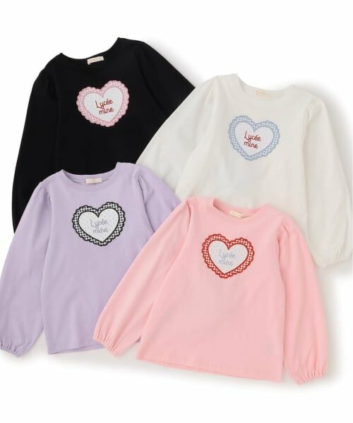 Lycee mine / リセマイン Tシャツ | 【速乾・UV・型崩れしない】ハートプリントふわっとパフスリーブTシャツ【Lycee mine バレエシリーズ】 | 詳細9