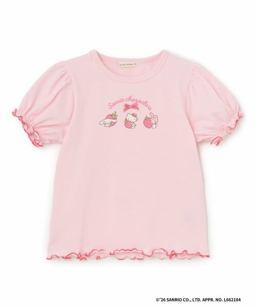 Lycee mine / リセマイン Tシャツ | 【サンリオキャラクターズ】【速乾・UV・型崩れしない】いちごのおうちプリントTシャツ | 詳細2