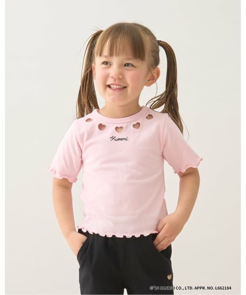 Lycee mine / リセマイン Tシャツ | 【サンリオキャラクターズ】【速乾・UV・型崩れしない】チェリークロミハートTシャツ（ライトピンク）