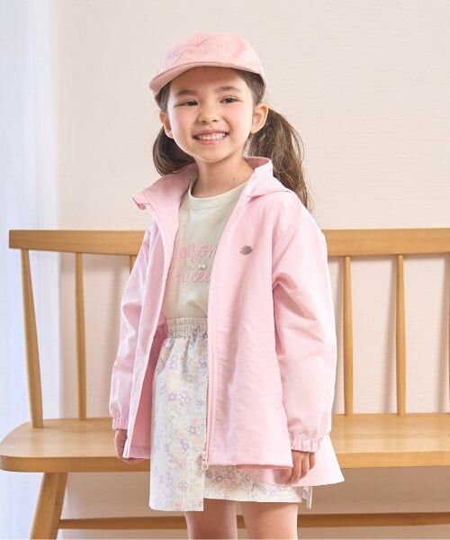 Lycee mine / リセマイン ブルゾン | 【スクール対応】【撥水・防汚・耐久・UV】収納袋付きバックフリルAラインマウンテンパーカー（ライトピンク）