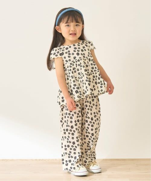 Lycee mine / リセマイン シャツ・ブラウス | 【セットアップ】アソート総柄ティアードブラウス・スカラップパンツセット（アイボリー）