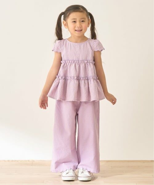 Lycee mine / リセマイン シャツ・ブラウス | 【セットアップ】アソート総柄ティアードブラウス・スカラップパンツセット（ピンク）