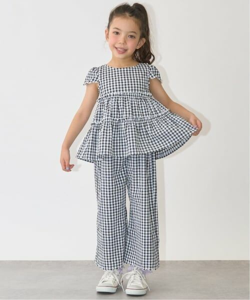 Lycee mine / リセマイン シャツ・ブラウス | 【セットアップ】アソート総柄ティアードブラウス・スカラップパンツセット（黒）