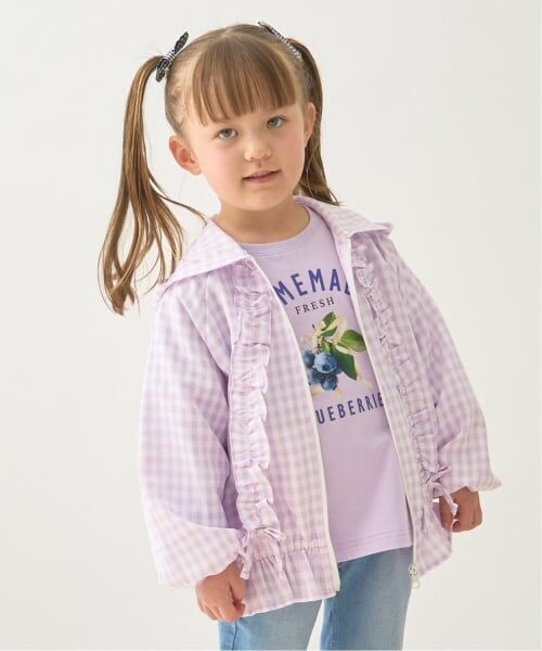 Lycee mine / リセマイン ブルゾン | 【UV加工】ギンガムチェックフリルブルゾン【Lycee mineバレエシリーズ】（ラベンダー）