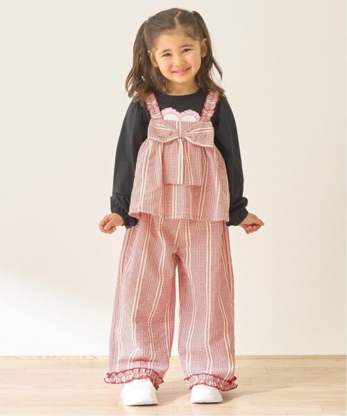 Lycee mine / リセマイン その他パンツ | 【セットアップ】リボン付きキャミトップス・ゆったりパンツセットアップ【Lycee mine バレエシリーズ】（赤）