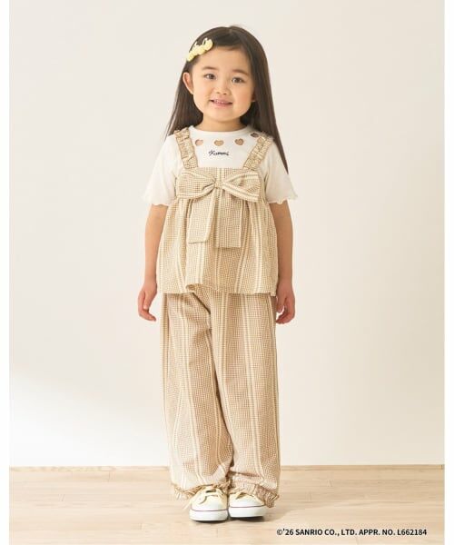 Lycee mine / リセマイン その他パンツ | 【セットアップ】リボン付きキャミトップス・ゆったりパンツセットアップ【Lycee mine バレエシリーズ】（ベージュ）