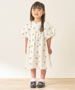 Lycee mine / リセマイン ミニ丈・ひざ丈ワンピース | リボン刺しゅうふんわりワンピース【Lycee mineバレエシリーズ】