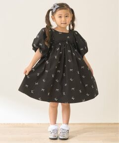 Lycee mine / リセマイン ミニ丈・ひざ丈ワンピース | リボン刺しゅうふんわりワンピース【Lycee mineバレエシリーズ】