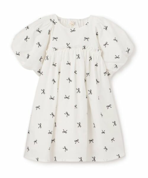 Lycee mine / リセマイン ミニ丈・ひざ丈ワンピース | リボン刺しゅうふんわりワンピース【Lycee mineバレエシリーズ】 | 詳細1