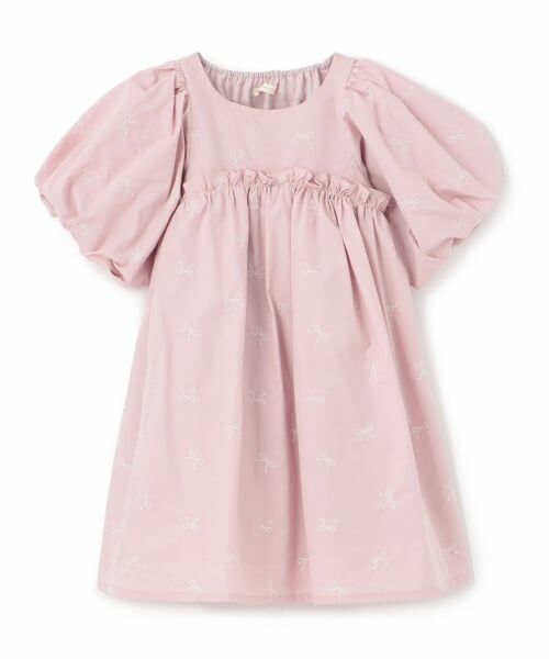 Lycee mine / リセマイン ミニ丈・ひざ丈ワンピース | リボン刺しゅうふんわりワンピース【Lycee mineバレエシリーズ】 | 詳細2