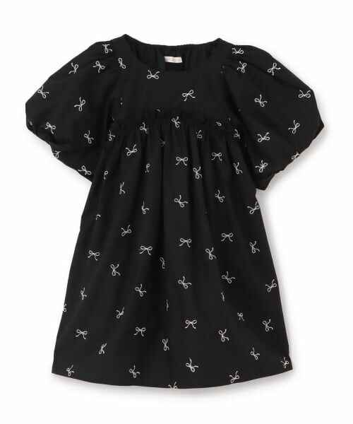 Lycee mine / リセマイン ミニ丈・ひざ丈ワンピース | リボン刺しゅうふんわりワンピース【Lycee mineバレエシリーズ】 | 詳細3