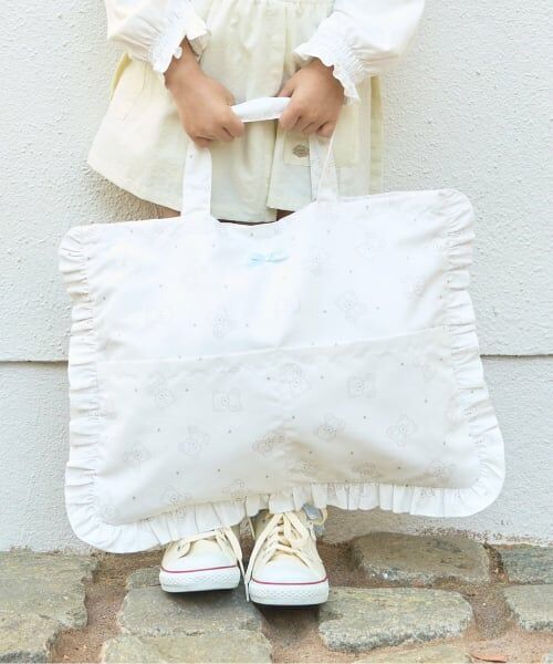 Lycee mine / リセマイン トートバッグ | 【スクール対応】【撥水・防汚・耐久・UV】リボン付きフリルレッスンバック（シナモン）