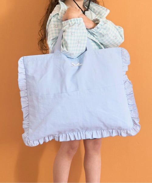 Lycee mine / リセマイン トートバッグ | 【スクール対応】【撥水・防汚・耐久・UV】リボン付きフリルレッスンバック（ブルーグレー）