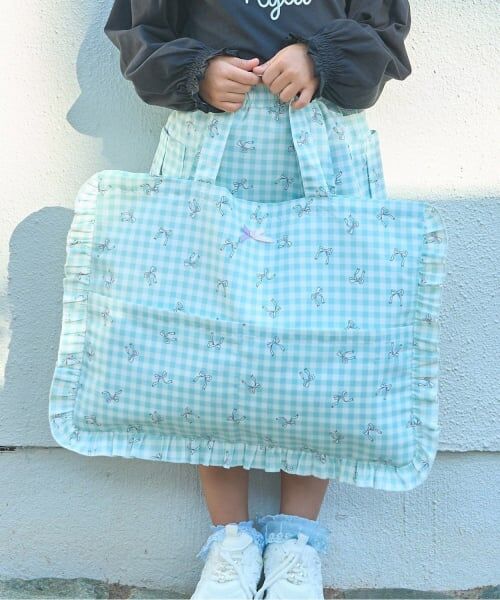 Lycee mine / リセマイン トートバッグ | 【スクール対応】【撥水・防汚・耐久・UV】リボン付きフリルレッスンバック（ミント）