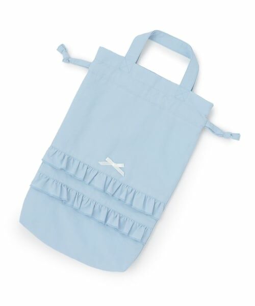 Lycee mine / リセマイン インテリア・生活雑貨・ホビー・ステーショナリー | 【スクール対応】【撥水・防汚・耐久・UV】リボン付きフリルシューズバック（ブルーグレー）