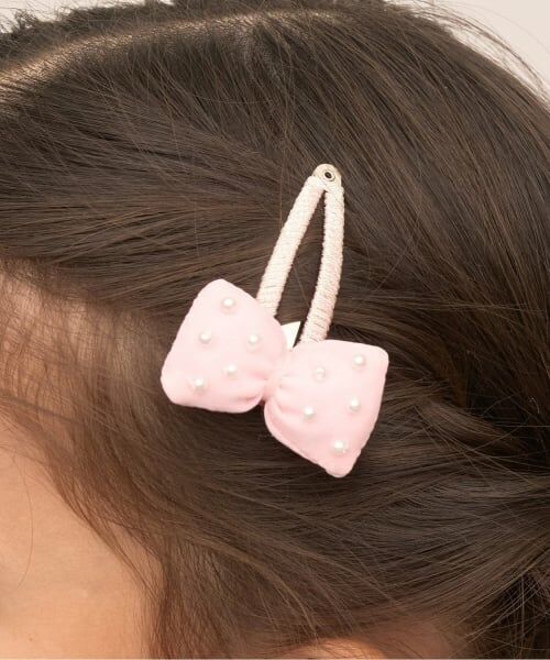Lycee mine / リセマイン ヘアピン | ぷっくりリボンヘアクリップ'(2コセット)（ライト ピンク）