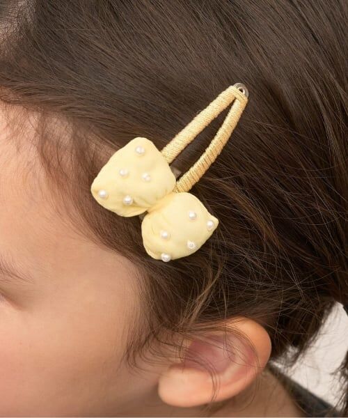 Lycee mine / リセマイン ヘアピン | ぷっくりリボンヘアクリップ'(2コセット)（黄）
