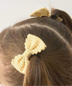 Lycee mine / リセマイン ヘアピン | スカラップギンガムチェックリボンヘアクリップ(2コセット)