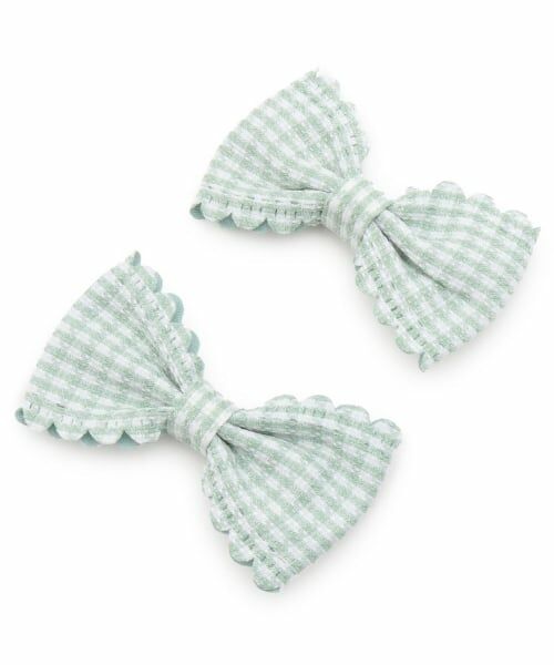 Lycee mine / リセマイン ヘアピン | スカラップギンガムチェックリボンヘアクリップ(2コセット) | 詳細2