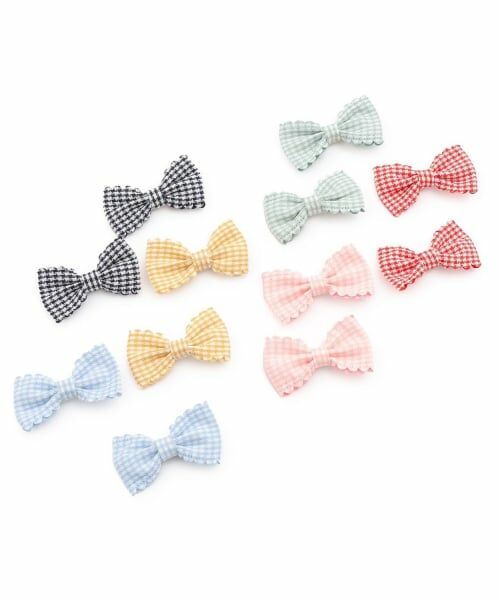 Lycee mine / リセマイン ヘアピン | スカラップギンガムチェックリボンヘアクリップ(2コセット) | 詳細8