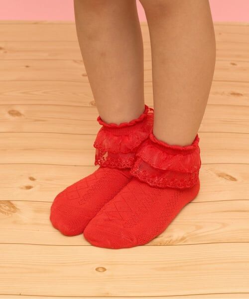 Lycee mine / リセマイン ソックス | レース付ソックス（赤）