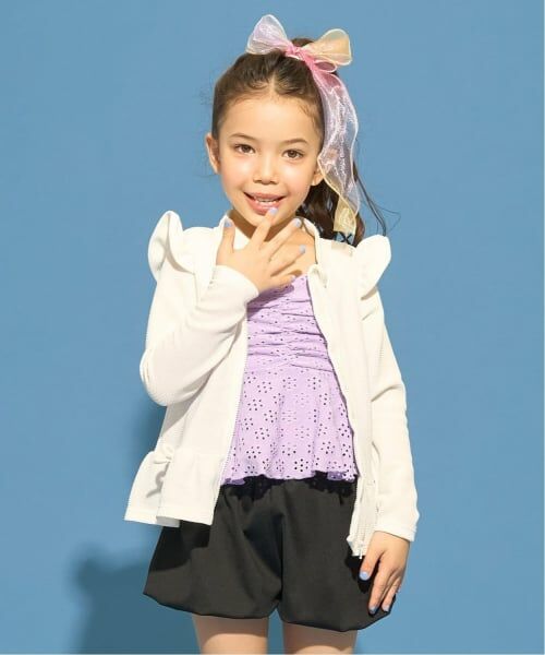 Lycee mine / リセマイン 水着・スイムグッズ | 【予約/2026年3月下旬～4月上旬入荷予定】【SWIM】【UV カット】裾フリルフルジップラッシュガード（オフホワイト）