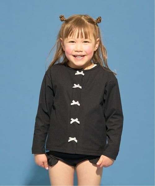 Lycee mine / リセマイン 水着・スイムグッズ | 【予約/2026年3月下旬～4月上旬入荷予定】【SWIM】【UVカット】リボン付きカーディガン型ラッシュガード（黒）