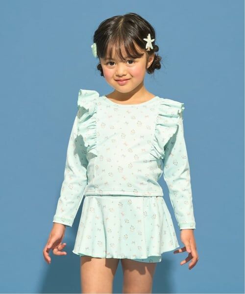 Lycee mine / リセマイン 水着・スイムグッズ | 【予約/2026年3月下旬～4月上旬入荷予定】【SWIM】【UV カット】花柄フリルラッシュガード・スカパンセット（ミント）