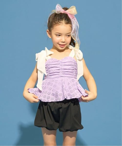 Lycee mine / リセマイン 水着・スイムグッズ | 【予約/2026年3月下旬～4月上旬入荷予定】【SWIM】【UVカット】レーストップス・バルーンパンツセパレート水着（ラベンダー）