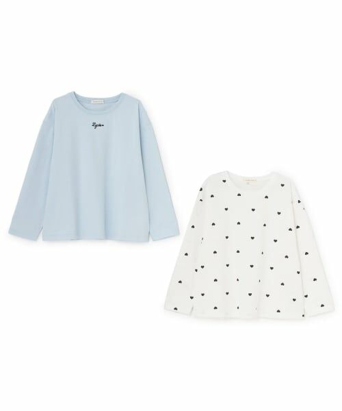 Lycee mine / リセマイン Tシャツ | 【綿100％】 【スクール対応】AラインTシャツ(２枚セット)（サックス）