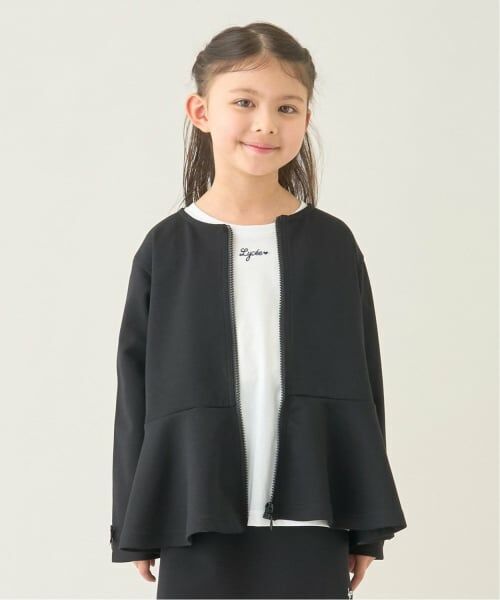 Lycee mine / リセマイン パーカー | 【スクール対応】【パフスウェット】ペプラムフルジップアップ（黒）
