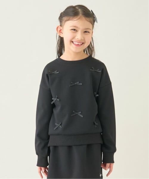 Lycee mine / リセマイン スウェット | 【スクール対応】【パフスェット】リボンプルオーバー（黒）