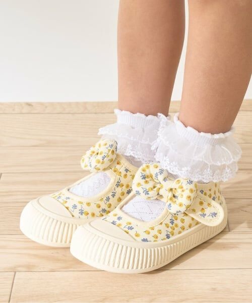 Lycee mine / リセマイン スニーカー | フラワーオープンスニーカー（カラシ）