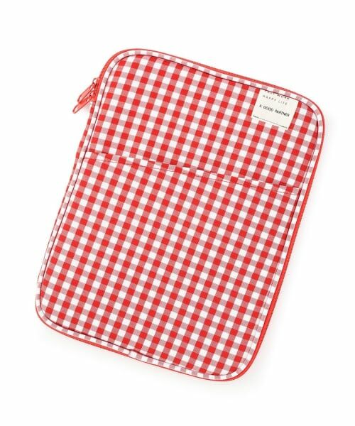 Lycee mine / リセマイン ポーチ | 【スクール対応】ギンガムチェックタブレットケース(11インチ)（赤）