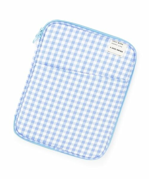 Lycee mine / リセマイン ポーチ | 【スクール対応】ギンガムチェックタブレットケース(11インチ)（サックス）