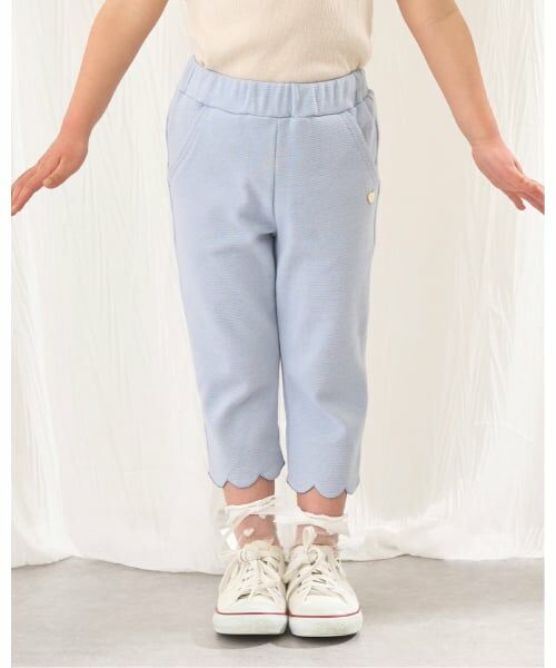 Lycee mine / リセマイン その他パンツ | 【ともパン】裾スカラップ7分丈カプリパンツ（サックス）