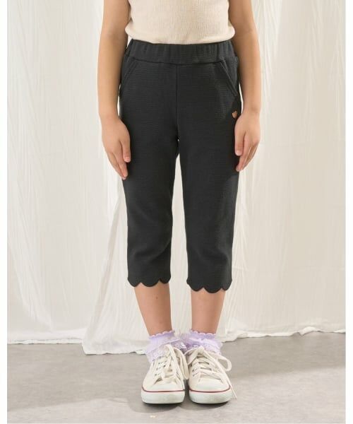 Lycee mine / リセマイン その他パンツ | 【ともパン】裾スカラップ7分丈カプリパンツ（黒）