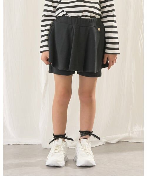 Lycee mine / リセマイン ミニ・ひざ丈スカート | 【ともパン】パンツ付きフレアスカート(黒)