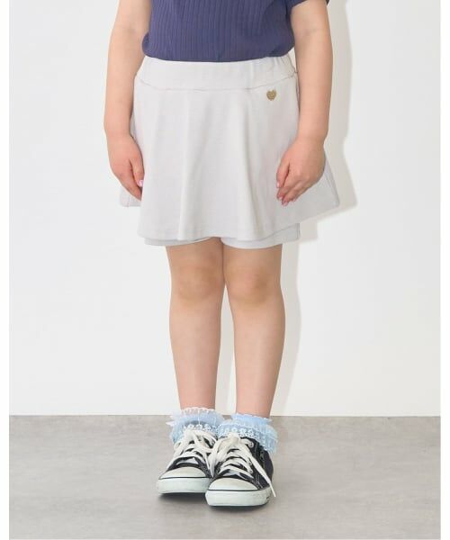 Lycee mine / リセマイン ミニ・ひざ丈スカート | 【ともパン】パンツ付きフレアスカート(シルバーグレー)