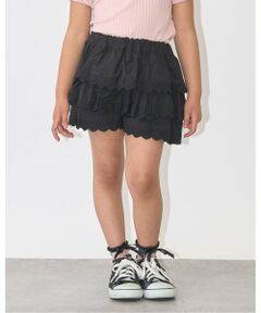 Lycee mine / リセマイン ショート・ハーフ・半端丈パンツ | ハート刺しゅうスカラップティアードスカパン