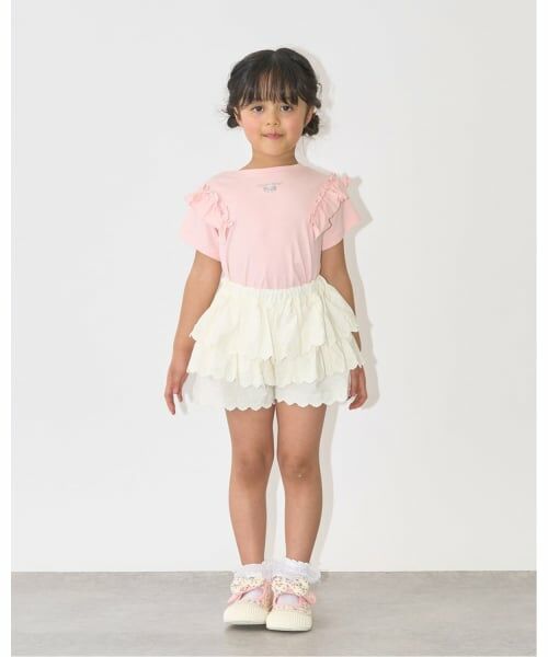 Lycee mine / リセマイン ショート・ハーフ・半端丈パンツ | ハート刺しゅうスカラップティアードスカパン | 詳細12