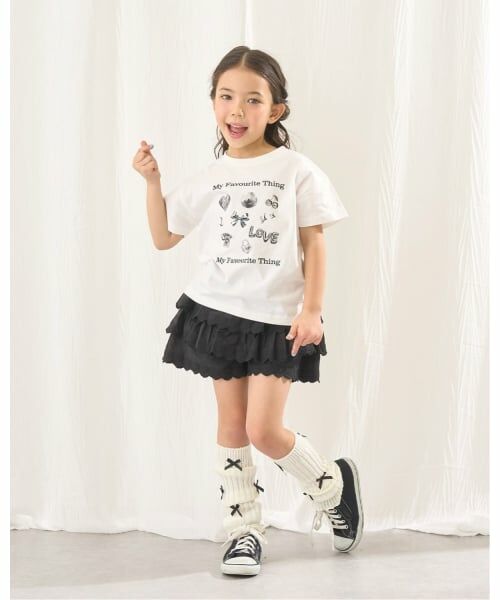 Lycee mine / リセマイン ショート・ハーフ・半端丈パンツ | ハート刺しゅうスカラップティアードスカパン | 詳細23