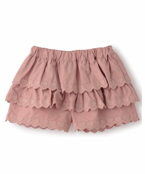 Lycee mine / リセマイン ショート・ハーフ・半端丈パンツ | ハート刺しゅうスカラップティアードスカパン | 詳細4