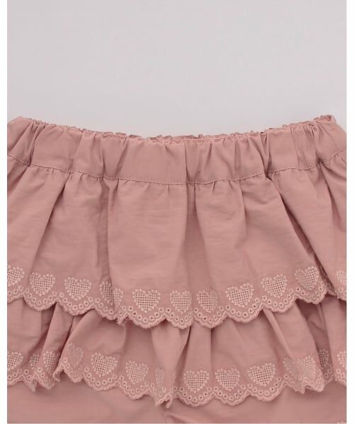 Lycee mine / リセマイン ショート・ハーフ・半端丈パンツ | ハート刺しゅうスカラップティアードスカパン | 詳細6